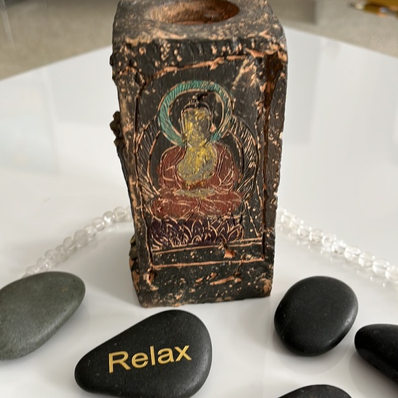 Relaxation Set- hot stones/massage, 4 sided decor, candleholder glass necklace - Picture 3 of 6